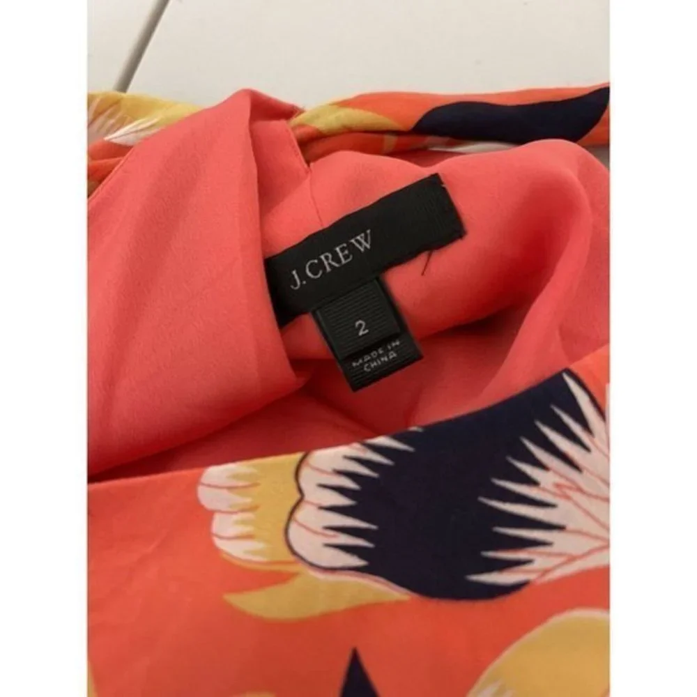 J Crew A7488‎ Hibiscus Floral Twist Back Top